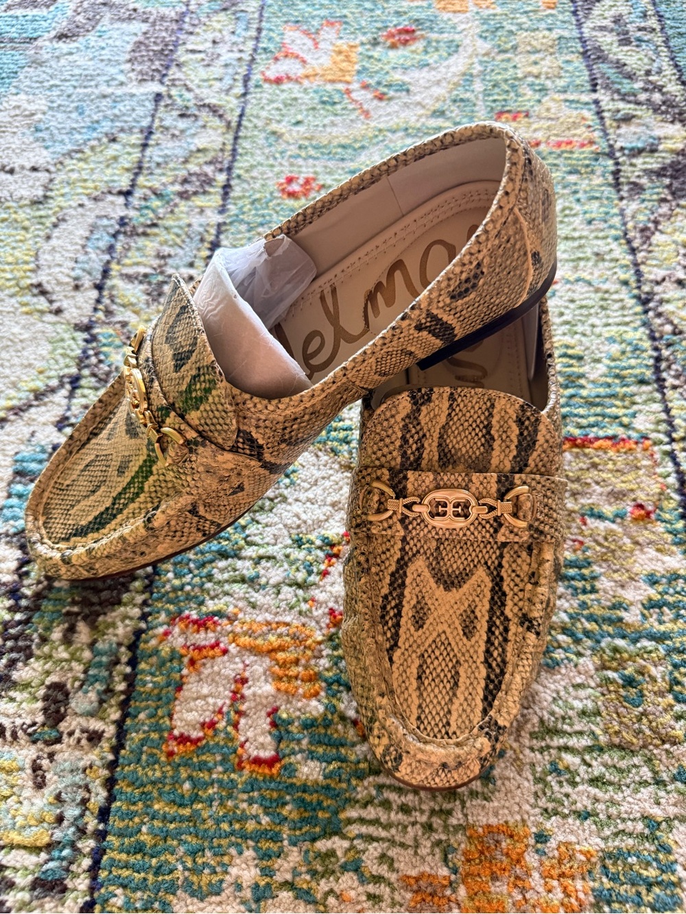 Sam Edelman Lucca Snake Print Leather Loafers - Women's Size 10M - NIB